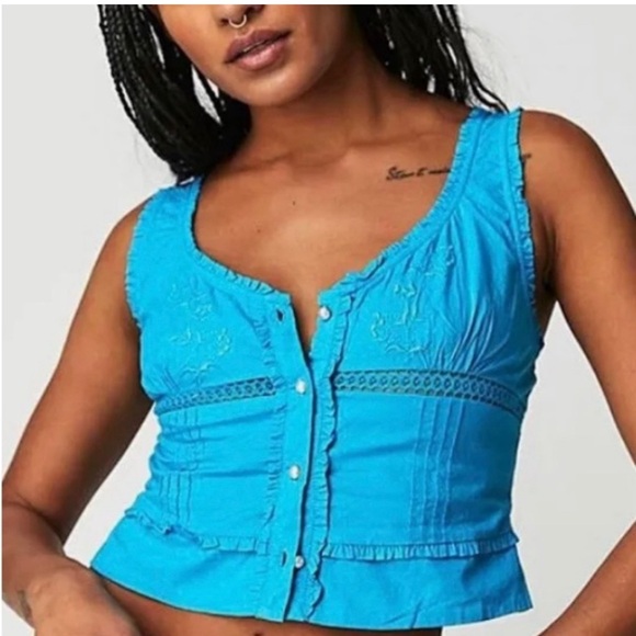 Free People Tops - FP Kerry Tank in Blue Butterfly NWT!